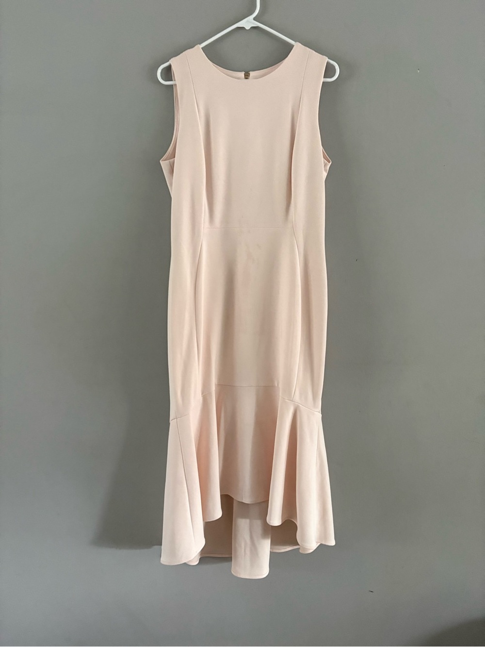 Calvin Klein Pale Pink High-Low Midi Dress
